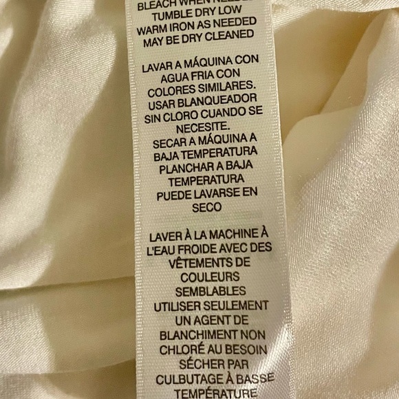 White House Black Market: White Asymmetrical Tank with cute chiffon hem. - Picture 9 of 9